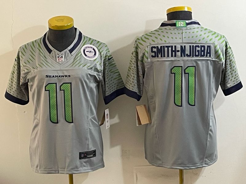 Youth Seattle Seahawks #11 Smith-Njigba Grey 5th generations 2026 Nike Limited NFL Jersey style 04